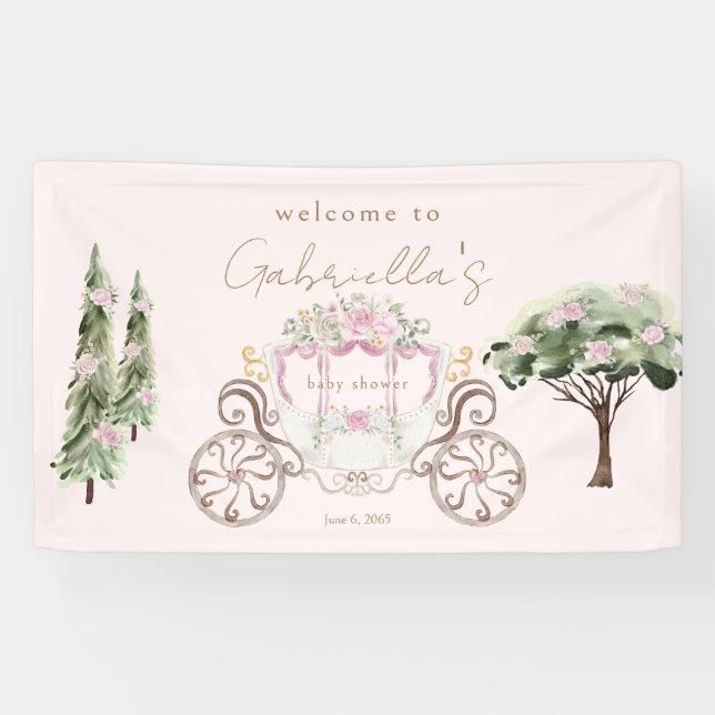 Princess Baby Dusche Blush Empfang Banner (Horizontal)