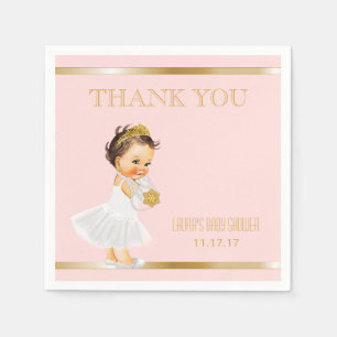 Princess Baby Dusche   Blush Pink Gold Danke Serviette
