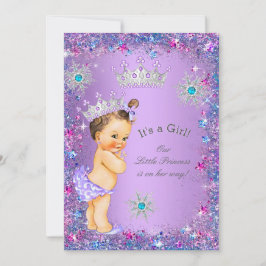 Princess Baby Dusche Lila Aquamarin Blue Pink Einladung