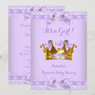 Princess Baby Dusche Lila Rose Lavendel Spitzen Einladung