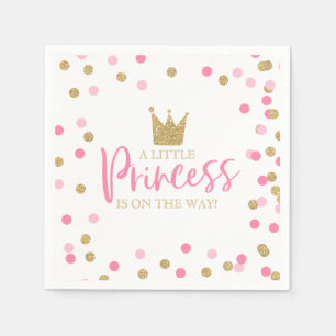 Princess Baby Dusche Party Napkin Pink und Gold Serviette
