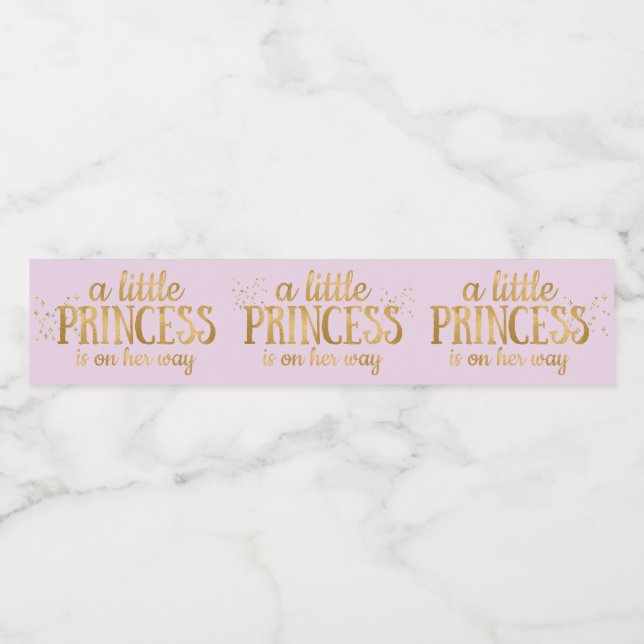 Princess Baby Dusche Pink Gold Foil Girl (Einzelnes Label)