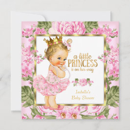 Princess Baby Dusche Pink Gold Rose Blondine Einladung