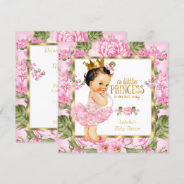 Princess Baby Dusche Pink Gold Rose Blumenstrauß Einladung