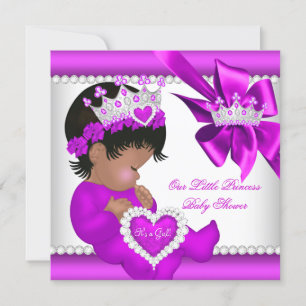 Princess Baby Dusche Pink Lila Tiara Ethnic Einladung