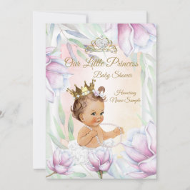 Princess Baby Dusche Pink Lilac Brünett Einladung