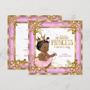 Princess Baby Dusche Pink Tutu Floral Ethnic Einladung
