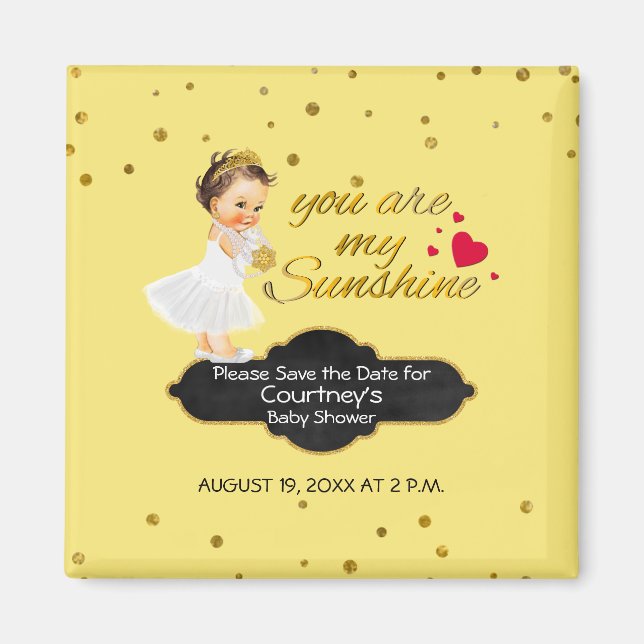 Princess Baby Dusche Save the Date | Mein Sonnensc Magnet (Vorne)