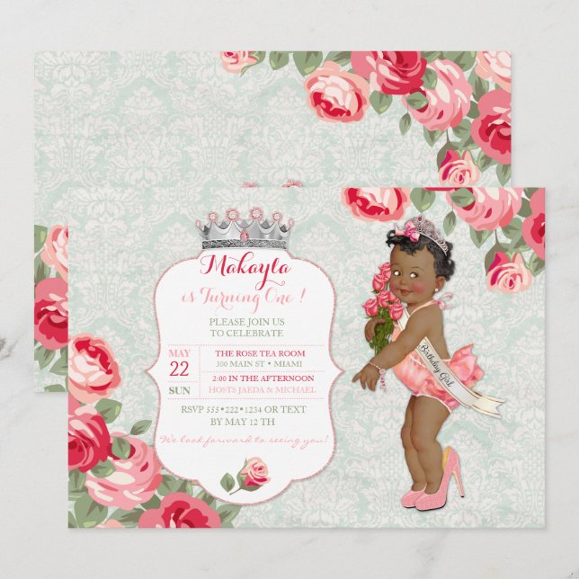 Princess Baby Einladung (Vorne/Hinten)
