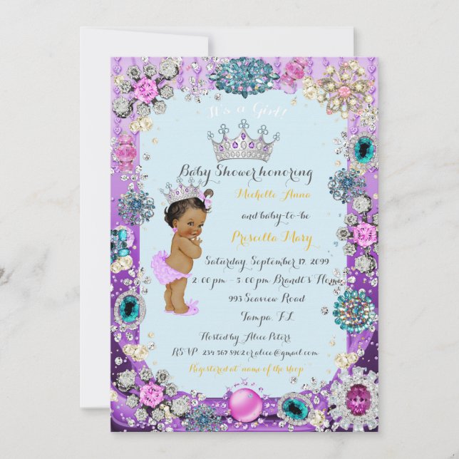 Princess Baby Shower Einladung, Princess Einladung (Vorderseite)