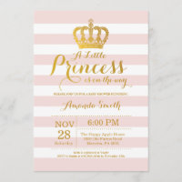 Princess Baby Shower Einladung Rosa und Gold