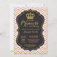 Princess Baby Shower Einladung Rosa und Gold