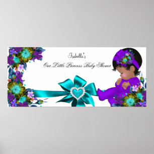 Princess Baby Shower Girl Aquamarin Blue Lila Poster