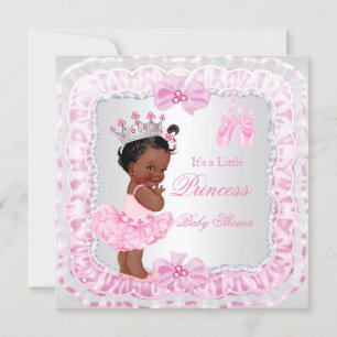 Princess Baby Shower Girl Pink Ballerina Ethnic Einladung