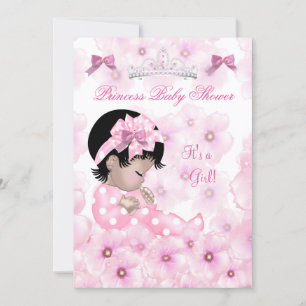 Princess Baby Shower Girl Pink Floral Asian Einladung