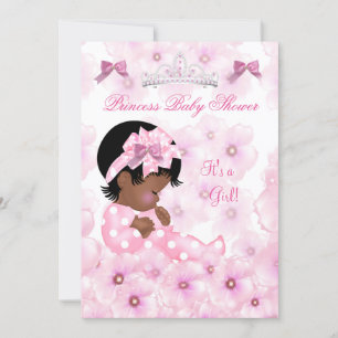 Princess Baby Shower Girl Pink Floral Ethnic Einladung