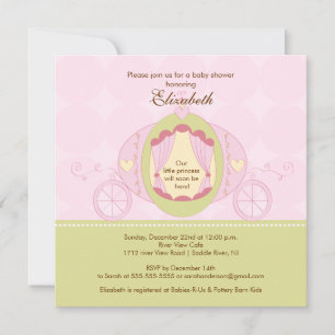 Princess Baby Shower Invitation Pretty Carriage