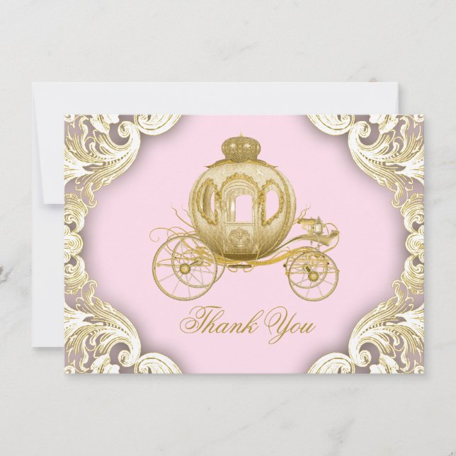 Princess Baby shower Merci Cartes (Devant)