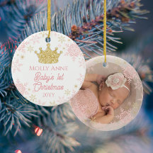 Princess Baby's 1. Weihnachts Pink & Gold Foto