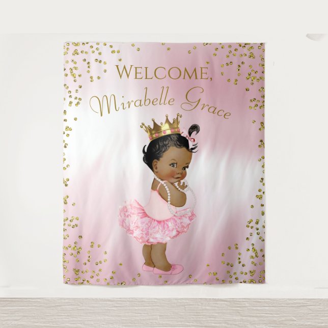 Princess Ballerina Babydusche Backbanner Wandteppich (Vorderseite)