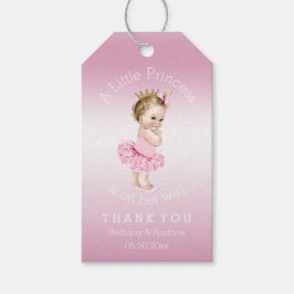 Princess Ballerina Babydusche Personalisiert rosa Geschenkanhänger