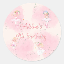 Princess Ballerina Birthday Classic Round Sticker