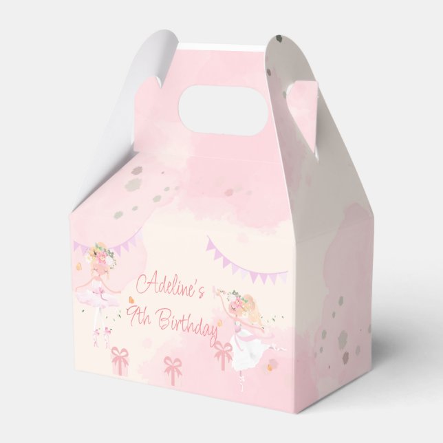 Princess Ballerina Birthday Favor Box Geschenkschachtel (Vorderseite)
