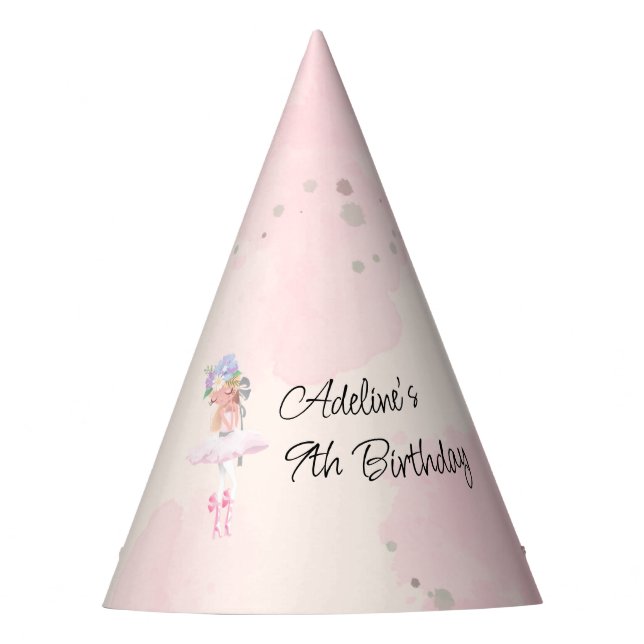 Princess Ballerina Birthday Party Hat Partyhütchen (Vorderseite)