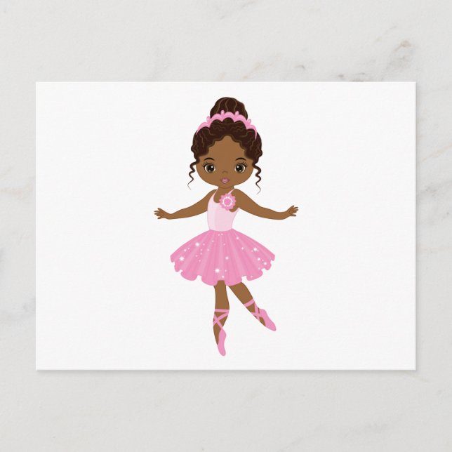 Princess Ballerina Einladungspostkarte (Vorderseite)