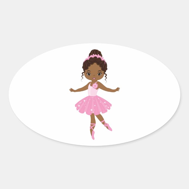 Princess Ballerina Ovaler Aufkleber (Vorderseite)