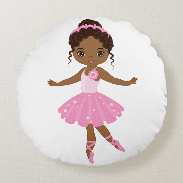 Princess Ballerina Rundes Kissen (Vorderseite)