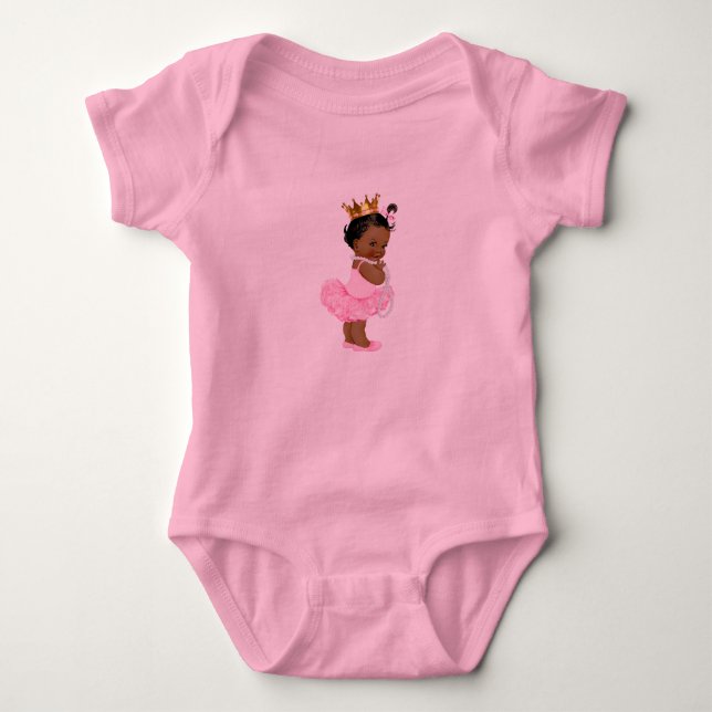 Princess Ballerina Tutu Pearls Ethnic Baby Girl Baby Strampler (Vorderseite)