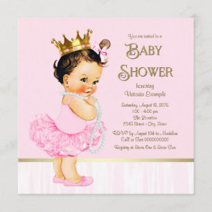Princess Ballerina Tutu Pink Gold Baby Dusche Einladung