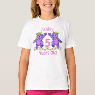 Princess Bears 5th Birthday Individuelle Name T-Shirt