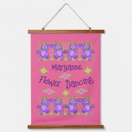 Princess Bears Blume Dancing Wandteppich Mit Holzrahmen