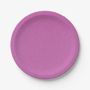 Princess Berry Pink Fairy Tale Damask Wedding Pappteller