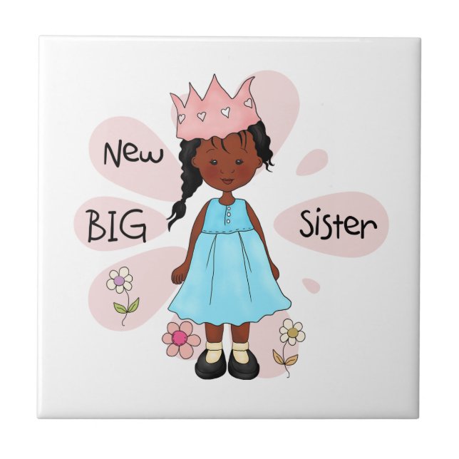 Princess Big Sister African American Fliese (Vorderseite)
