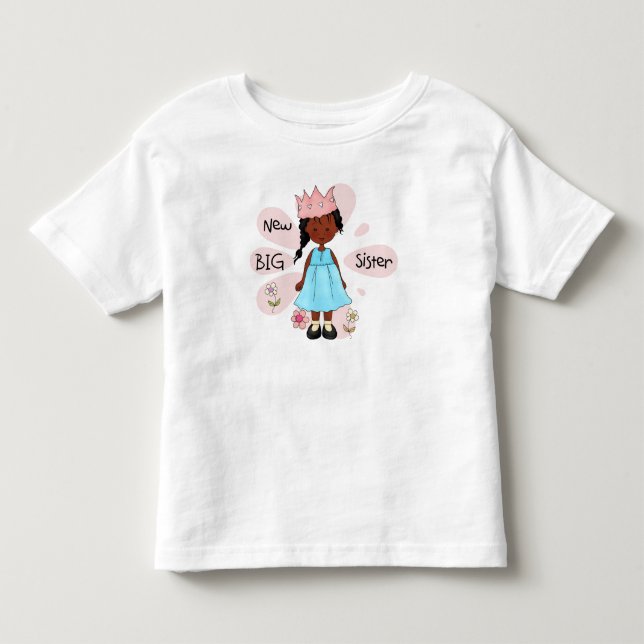 Princess Big Sister African American Kleinkind T-shirt (Vorderseite)