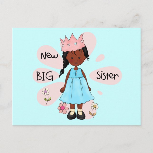 Princess Big Sister African American Postkarte (Vorderseite)