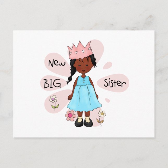 Princess Big Sister African American Postkarte (Vorderseite)