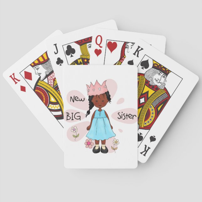 Princess Big Sister African American Spielkarten (Rückseite)