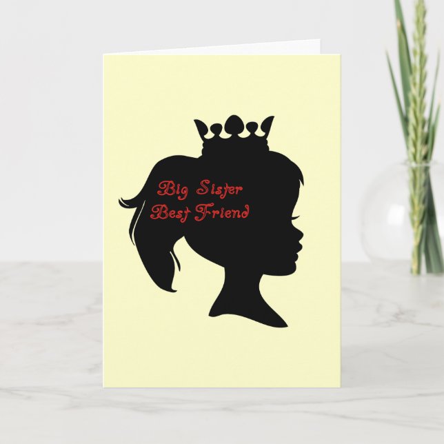Princess Big Sister Best Friend Karte (Vorderseite)