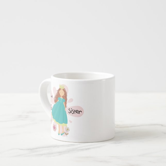 Princess Big Sister Brown Hair Espressotasse (Vorderseite Links)