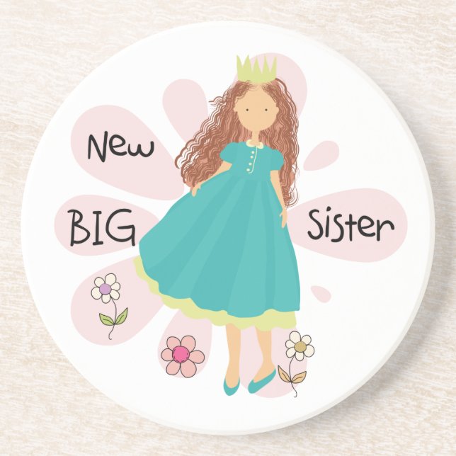 Princess Big Sister Brown Hair Getränkeuntersetzer (Vorne)