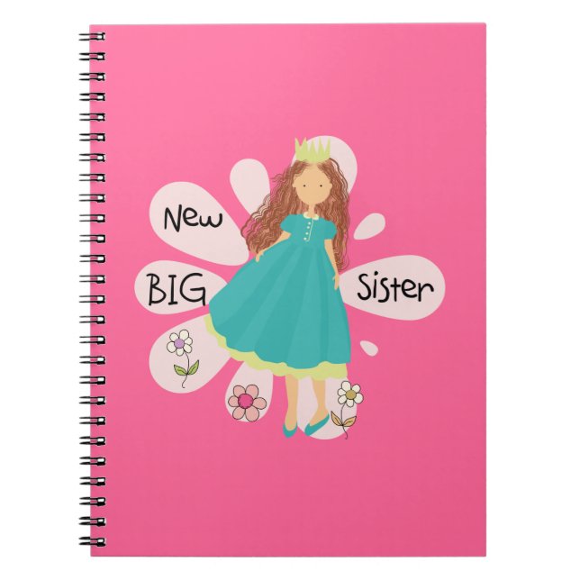 Princess Big Sister Brown Hair Notizblock (Vorderseite)