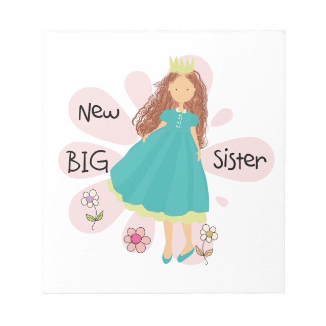 Princess Big Sister Brown Hair Notizblock (Vorderseite)