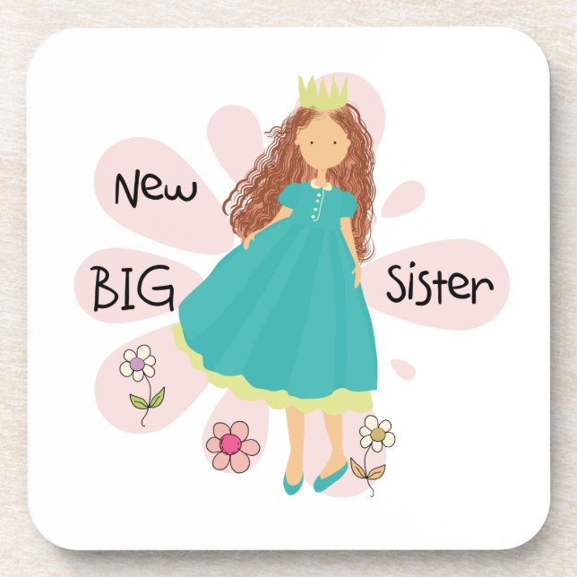 Princess Big Sister Brown Hair Untersetzer (Vorderseite)