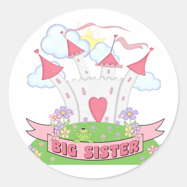 PRINCESS BIG SISTER RUNDER AUFKLEBER (Vorderseite)