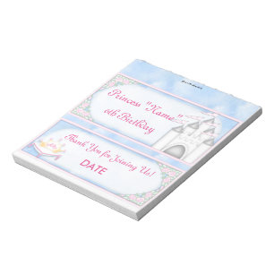 Princess Birthday Candy Bar Wrapper Gastgeschenk Notizblock