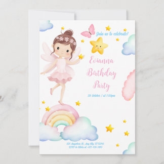 Princess Birthday Card - Schmetterlingswinking & S Einladung